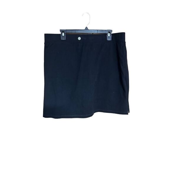 T by Talbots 2Xp Black Golf Tennis Skort zippered Pockets - Picture 2 of 5